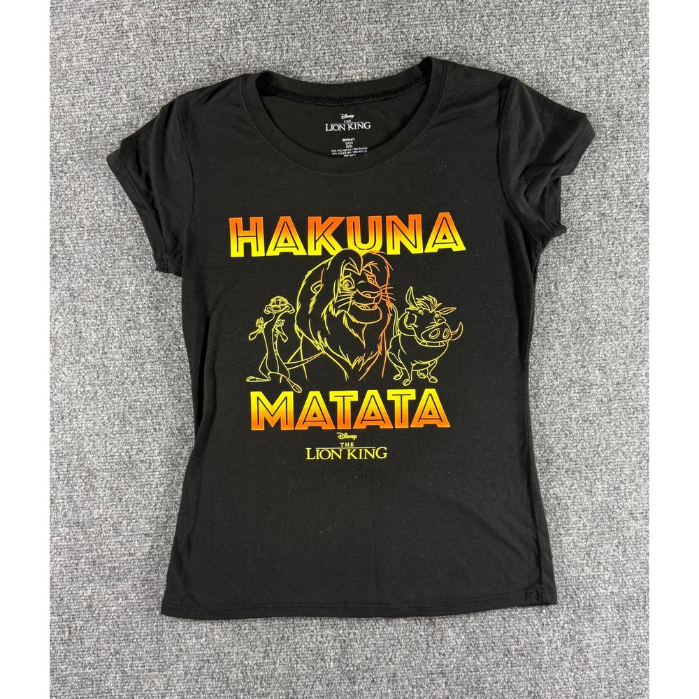 Disney The Lion King Hakuna Matata Graphic T-Shirt Black Women Small S/CH‎ 3/5